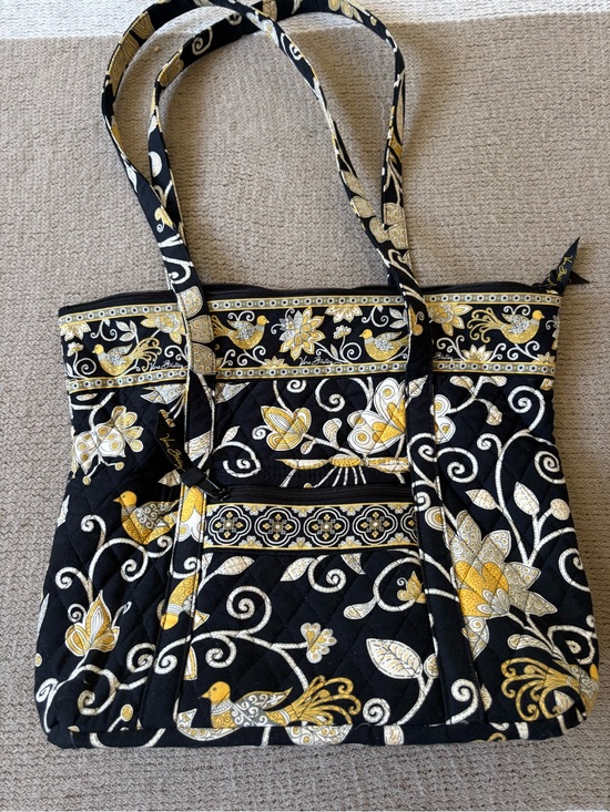 Vera Bradley Handbags - Vera Bradley Retired Yellow Bird Shoulder Bag with Yellow & White Floral Print